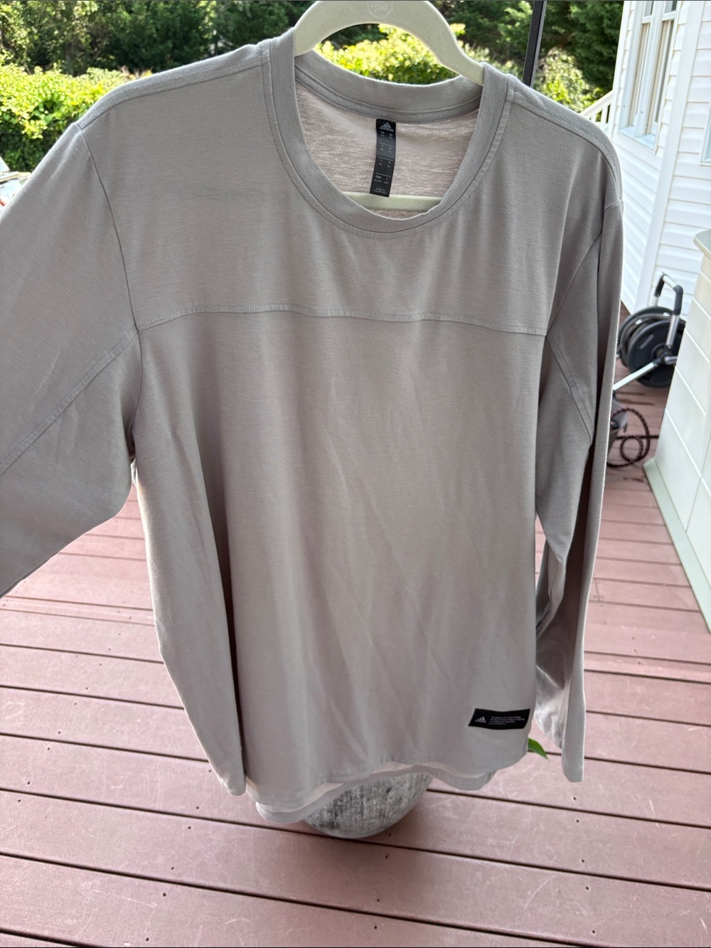 adidas Men's Long Sleeve Crew in Light Gray